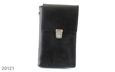 کیف چرم طبیعی دکمه دار مدل کمری دستی دوشی مشکی - 20121