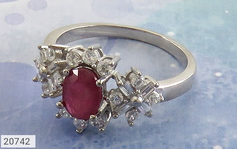 انگشتر نقره یاقوت قرمز سرخ زیبا طرح عروس زنانه - 20742