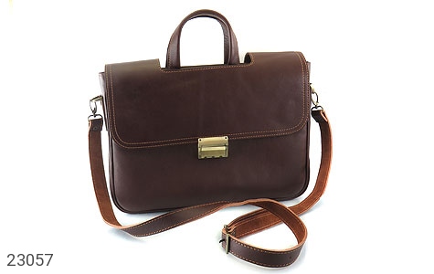 کیف چرم طبیعی طرح کلاسیک قهوه ای تیره - 23057