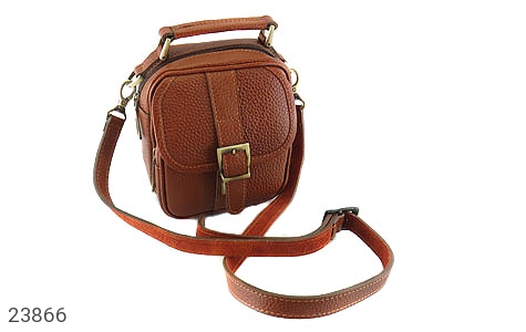 کیف چرم طبیعی دستی یا دوشی اسپرت قهوه ای روشن - 23866