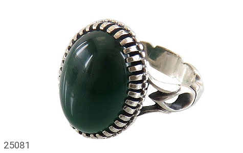 انگشتر نقره عقیق سبز طرح پاشا مردانه - 25081