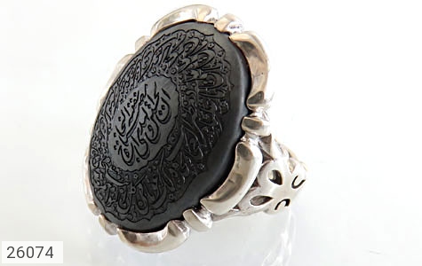 انگشتر نقره حدید صینی درشت طرح سلطان ناد علی مردانه - 26074