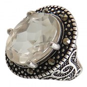 انگشتر نقره در نجف درشت الماس تراش زنانه