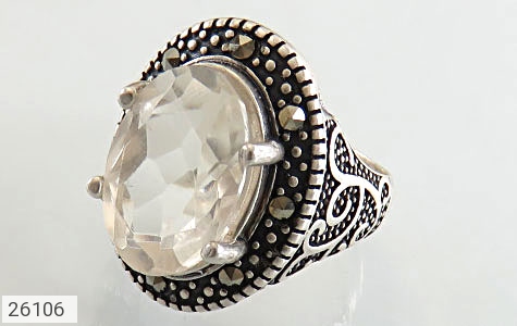 انگشتر نقره در نجف درشت الماس تراش زنانه - 26106