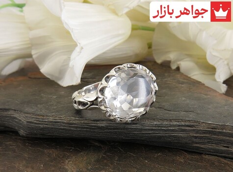 انگشتر نقره در نجف درشت الماس تراش مردانه