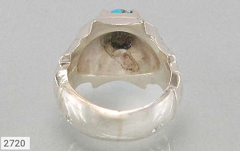 انگشتر نقره الماس و فیروزه مردانه دست ساز - 2720