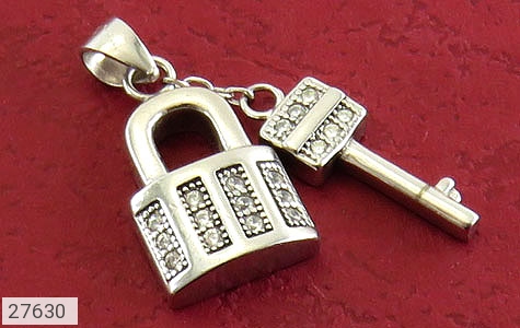 مدال نقره طرح قفل کلید - 27630