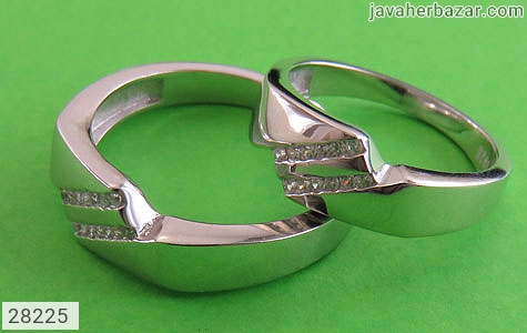 حلقه ازدواج نقره طرح اسپرت - 28225