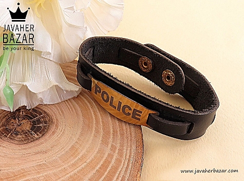 دستبند چرم طبیعی Police - 29607