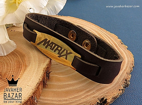 دستبند چرم طبیعی طرح MATRIX - 29612