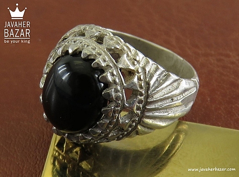 انگشتر نقره عقیق سیاه جذاب ارزشمند بچه گانه - 30048