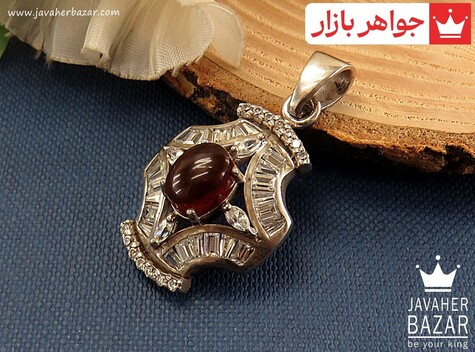 مدال نقره عقیق یمنی زیبا - 30560