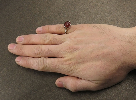 انگشتر نقره عقیق قرمز طرح صفوی مرغوب مردانه - 31731