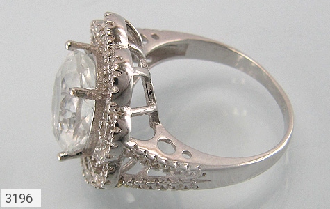 انگشتر نقره آکوامارین طرح الماس زنانه - 3196