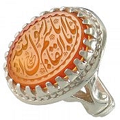 انگشتر نقره عقیق یمن صفوی فاخر یا ابالقاسم یا رسول الله مردانه