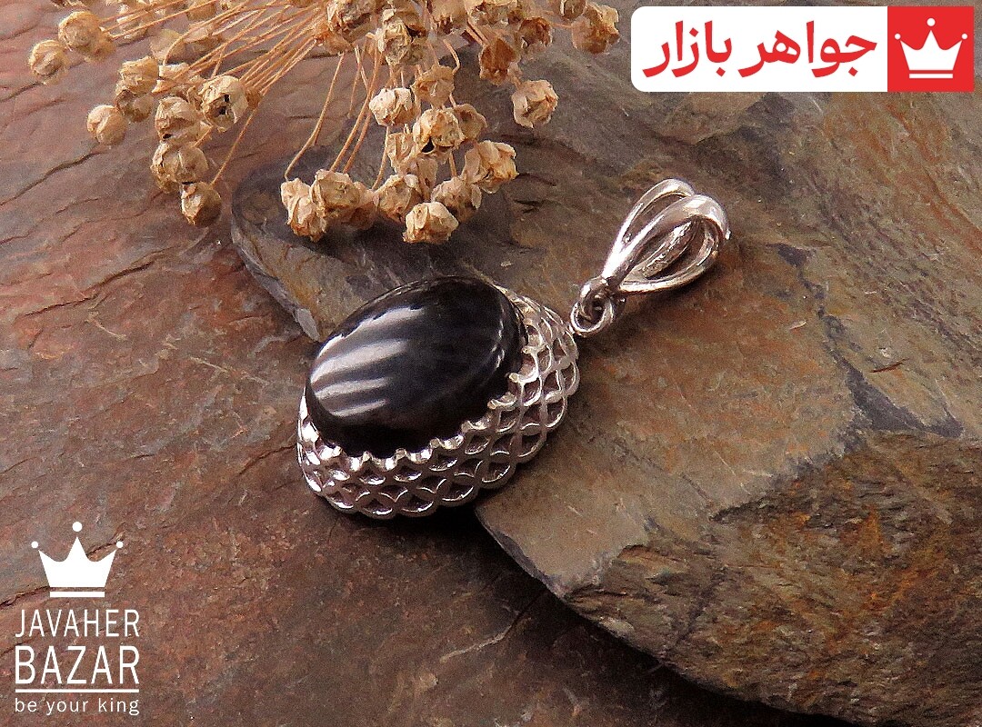 گردنبند نقره عقیق سیاه مشکی