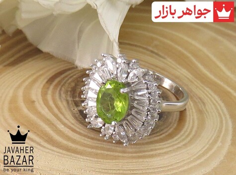 انگشتر نقره زبرجد طرح هانی زنانه - 33965