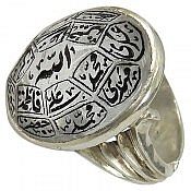 انگشتر نقره در نجف چهارده معصوم مردانه دست ساز
