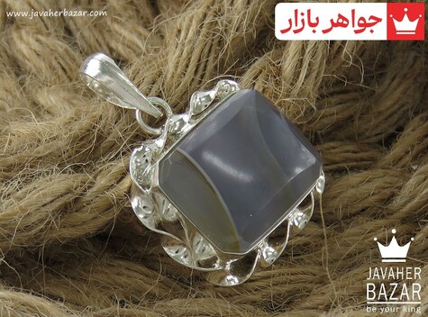مدال نقره عقیق یمنی فاخر - 34896