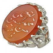 انگشتر نقره عقیق یمن پنج تن مردانه