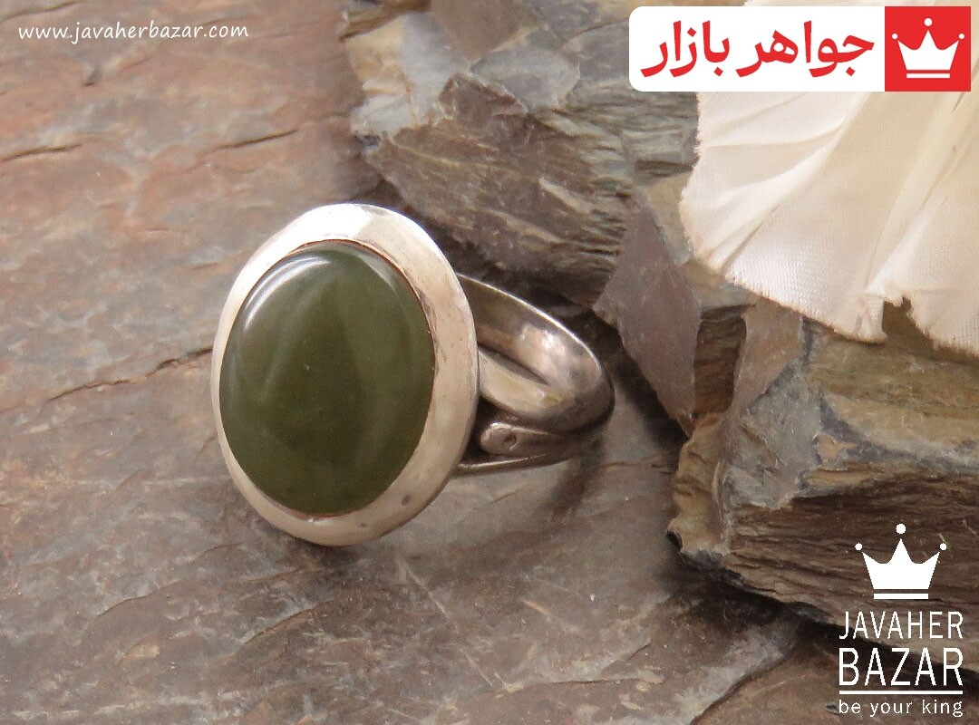 تصویر عکس خرید ، قیمت و خواص انگشتر یشم یمن سبز مردانه اصل