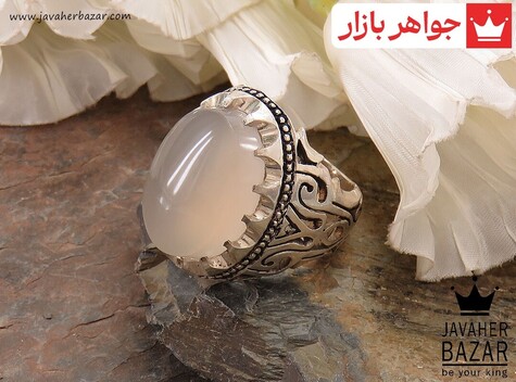 انگشتر نقره عقیق یمن اشرافی مردانه دست ساز - 36618