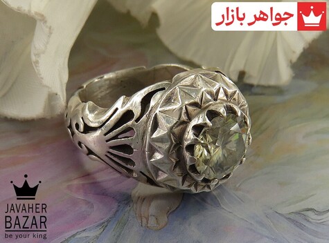 انگشتر نقره موزانایت شاهانه مردانه - 36640