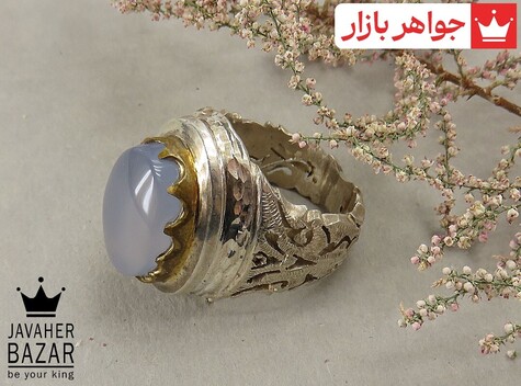 انگشتر نقره برنج عقیق یمنی مرغوب مردانه - 37160