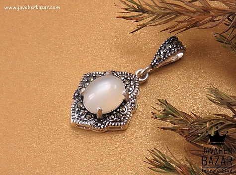 آویز نقره مون استون طرح تابان - 39103