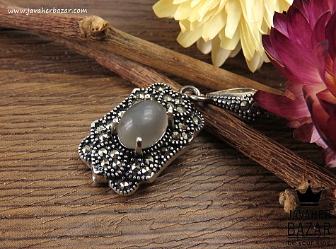 پلاک نقره چشم گربه طرح ناهید - 39126