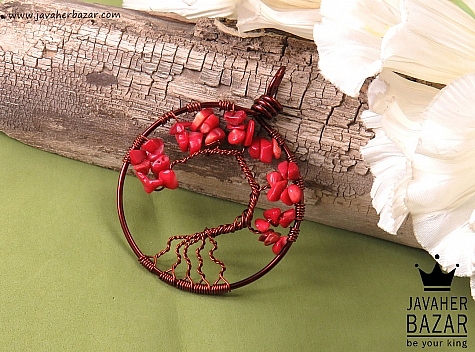 آویز مس مرجان طرح درختچه - 39452