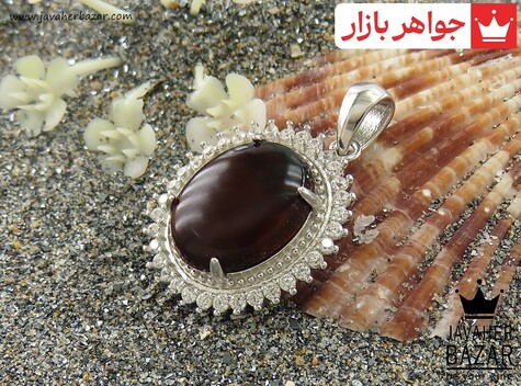 مدال نقره عقیق یمنی قرمز فاخر