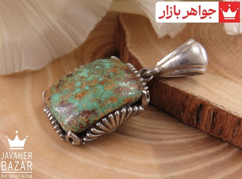 گردنبند نقره فیروزه نیشابوری فاخر - 40901