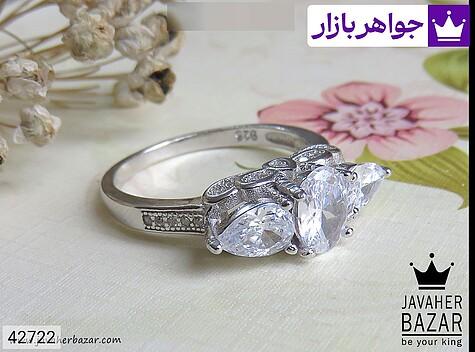 انگشتر سولیتر زنانه انگشتر نقره سولیتر طرح نگار زنانه - 42722