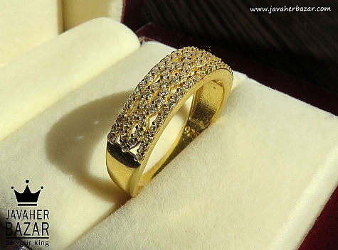 انگشتر نقره طلایی زنانه - 42940