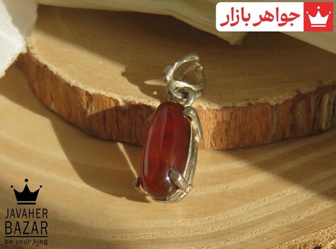 گردنبند نقره عقیق آبکاری نیکل - 43376