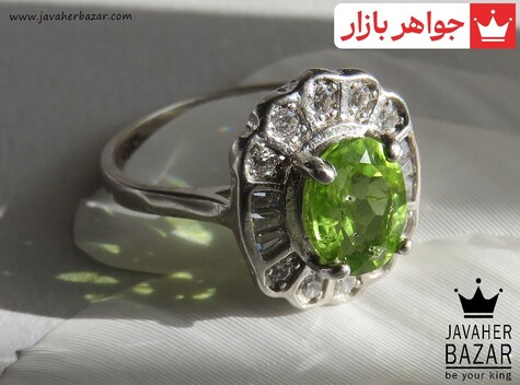 انگشتر نقره زبرجد طرح هستی زنانه - 43413