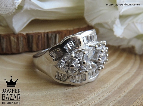 انگشتر نقره جواهری زنانه - 43524