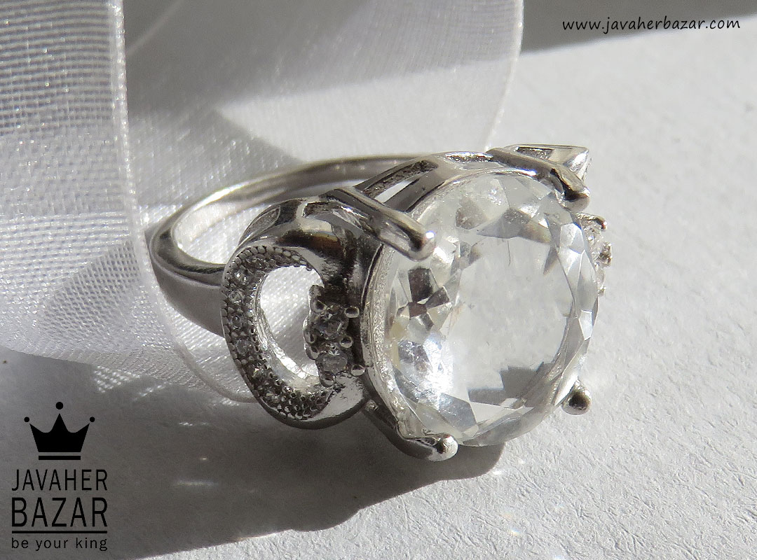 انگشتر نقره در نجف الماس تراش زنانه