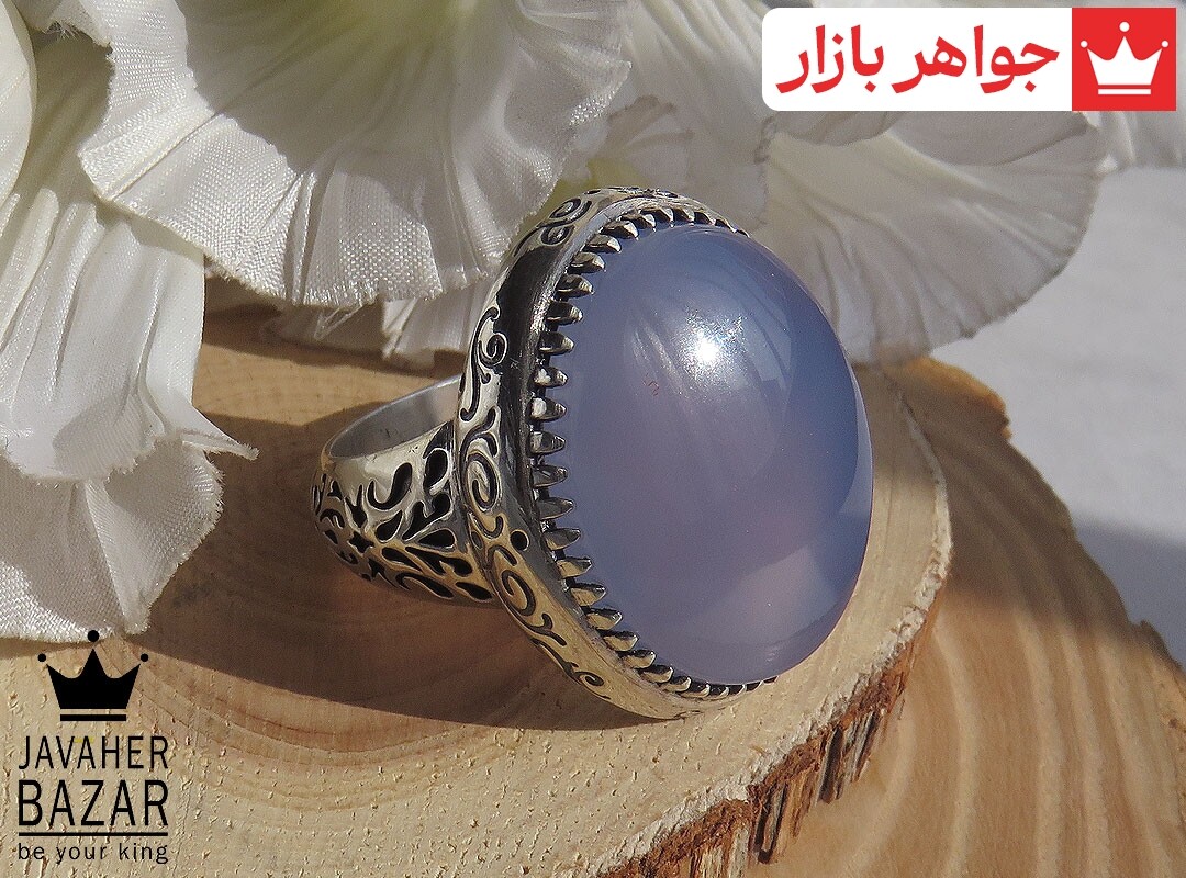 انگشتر نقره عقیق یمنی درشت طرح سلطنتی مردانه دست ساز