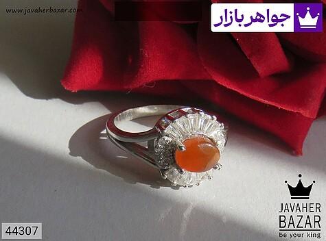 انگشتر عقیق یمنی قرمز زنانه انگشتر نقره عقیق یمنی قرمز طرح سیما زنانه - 44307