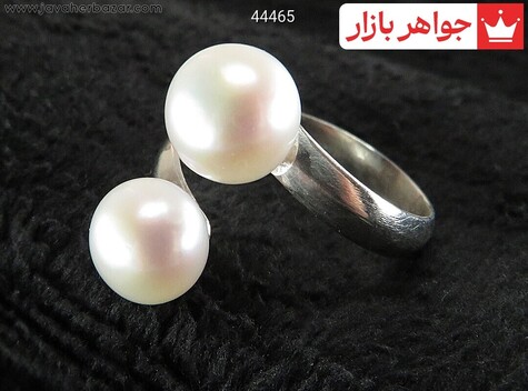 انگشتر نقره مروارید شیک زنانه دست ساز - 44465