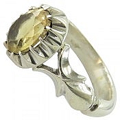 انگشتر نقره سیترین شاهانه مردانه دست ساز