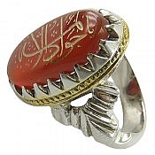 انگشتر نقره عقیق یا جوادالائمه مردانه دست ساز