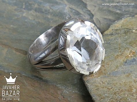 انگشتر نقره در نجف الماس تراش مردانه - 46638