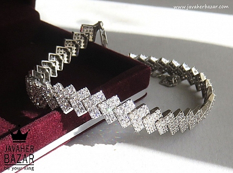 دستبند نقره جواهری زیبا زنانه - 46880