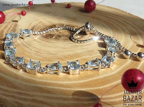 دستبند نقره توپاز شیک فاخر زنانه - 46916