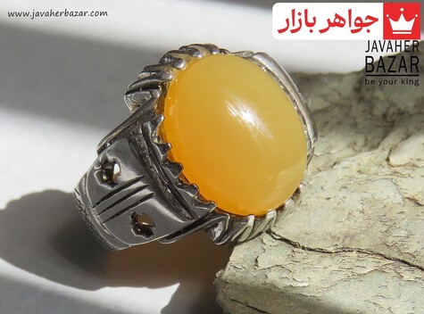انگشتر نقره عقیق یمن طرح سنتی شرف الشمس مردانه