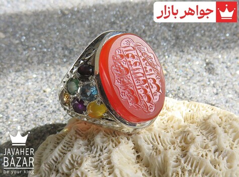 انگشتر نقره چندنگین بی نظیر مردانه دست ساز - 48301