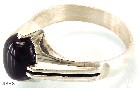 انگشتر نقره عقیق سیاه - 4888